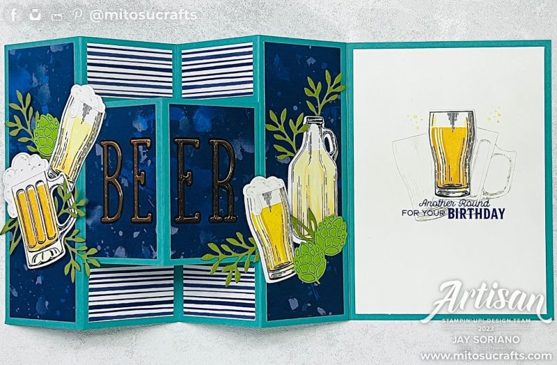 Stampin' Up! Brewed For You Special Tri-Fold Shutter Card Idea from Mitosu Crafts by Barry & Jay Soriano Stampin Up UK France Germany Austria Netherlands Belgium Ireland