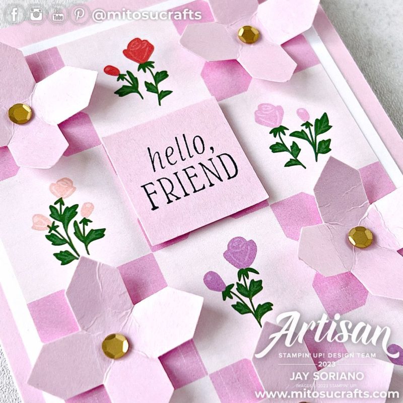 Easy Stampin' Up! Delightfully Eclectic Inked & Tiled Easy Handmade Card Idea from Mitosu Crafts by Barry & Jay Soriano Stampin Up UK France Germany Austria Netherlands Belgium Ireland