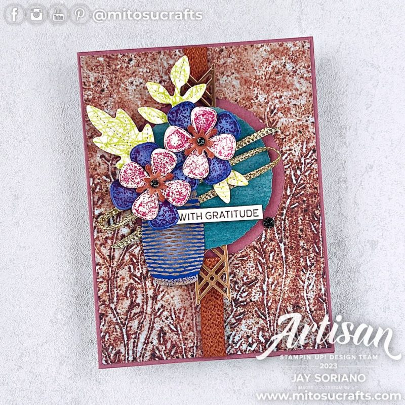 Stampin' Up! Earthen Textures Paper Florist Flower Pot Handmade Card Idea from Mitosu Crafts by Barry & Jay Soriano Stampin Up UK France Germany Austria Netherlands Belgium Ireland