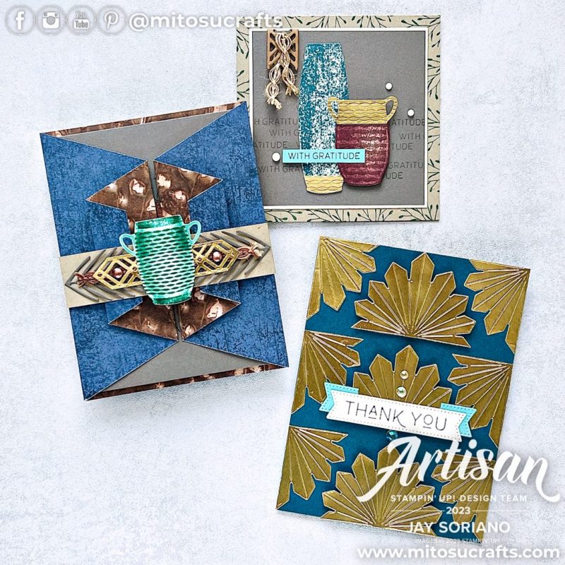 Stampin Up Earthen Textures Handmade Fun Fold Card Idea from Mitosu Crafts by Barry & Jay Soriano Stampin Up UK France Germany Austria Netherlands Belgium Ireland