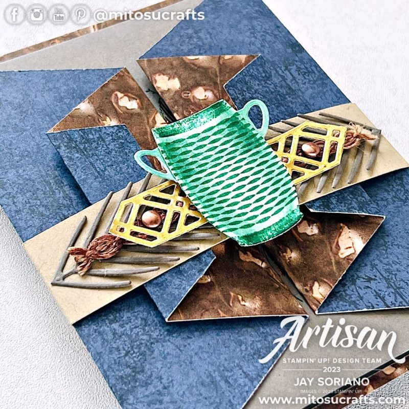Stampin Up Earthen Textures Handmade Fun Fold Card Idea from Mitosu Crafts by Barry & Jay Soriano Stampin Up UK France Germany Austria Netherlands Belgium Ireland