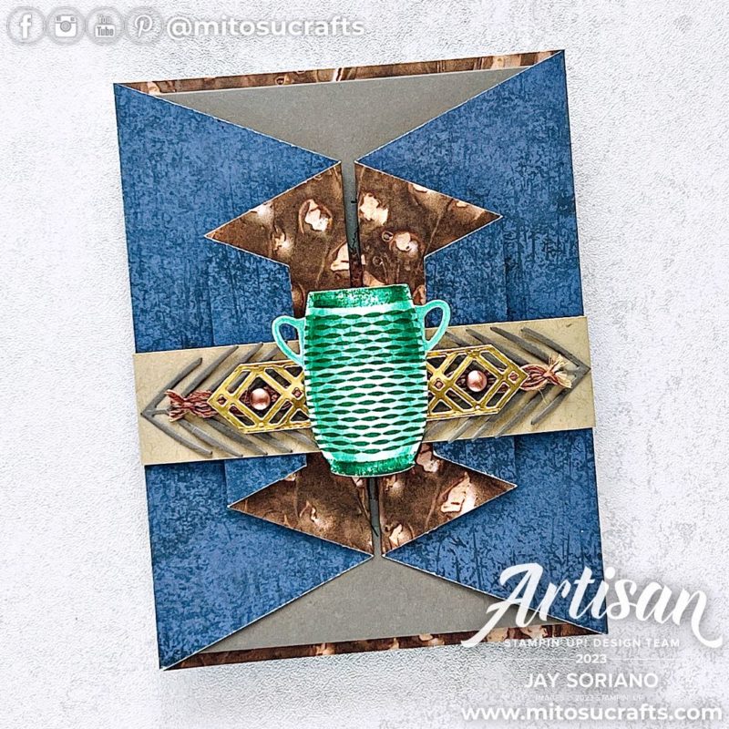 Stampin Up Earthen Elegance Textures Handmade Fun Fold Card Idea from Mitosu Crafts by Barry & Jay Soriano Stampin Up UK France Germany Austria Netherlands Belgium Ireland