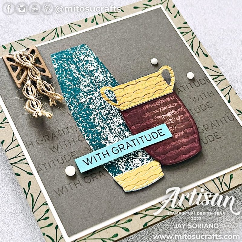 Stampin Up Earthen Elegance Textures Artisan Square Handmade Card Idea from Mitosu Crafts by Barry & Jay Soriano Stampin Up UK France Germany Austria Netherlands Belgium Ireland
