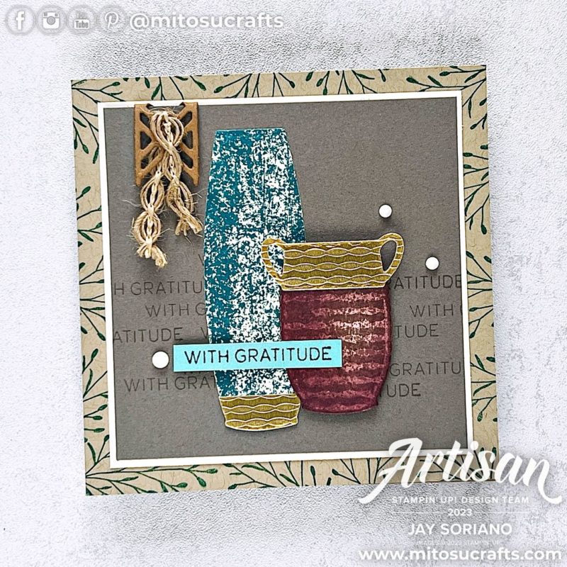 Stampin Up Earthen Elegance Textures Artisan Square Handmade Card Idea from Mitosu Crafts by Barry & Jay Soriano Stampin Up UK France Germany Austria Netherlands Belgium Ireland