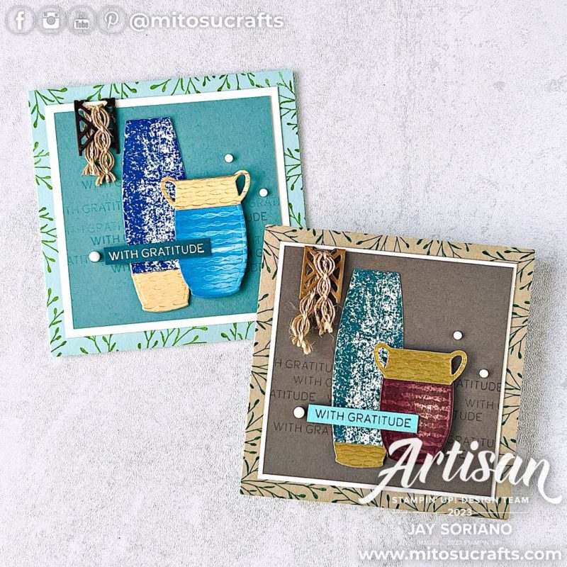 Stampin' Up! Earthen Textures Bundle Handmade Card Idea with Die Cuts from Mitosu Crafts by Barry & Jay Soriano Stampin Up UK France Germany Austria Netherlands Belgium Ireland