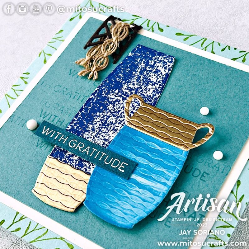 Stampin' Up! Earthen Textures Bundle Handmade Card Idea with Die Cuts from Mitosu Crafts by Barry & Jay Soriano Stampin Up UK France Germany Austria Netherlands Belgium Ireland