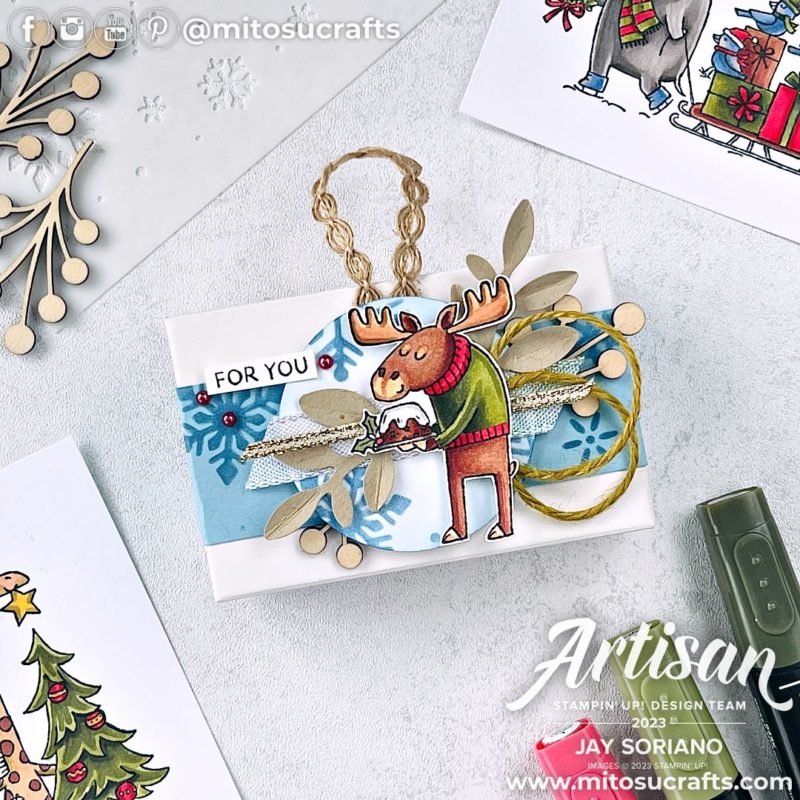 Stampin Up Festive & Fun Stampin Blends Colouring Treat Box from Mitosu Crafts by Barry & Jay Soriano Stampin Up UK France Germany Austria Netherlands Belgium Ireland