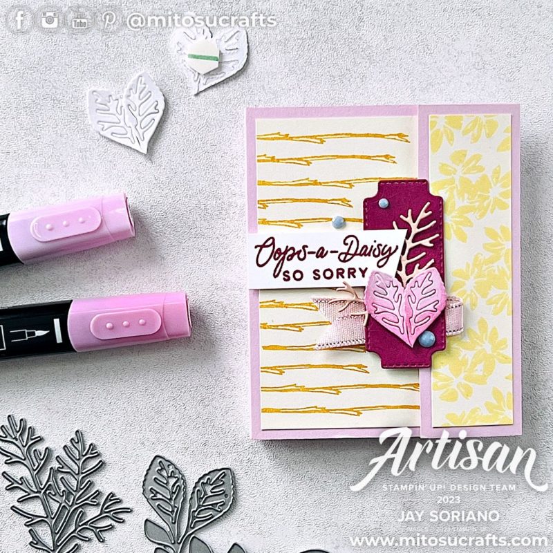 Stampin' Up! Fresh As A Daisy Handmade Treat Holder Card Idea with Cheerful Daisies from Mitosu Crafts by Barry & Jay Soriano Stampin Up UK France Germany Austria Netherlands Belgium Ireland