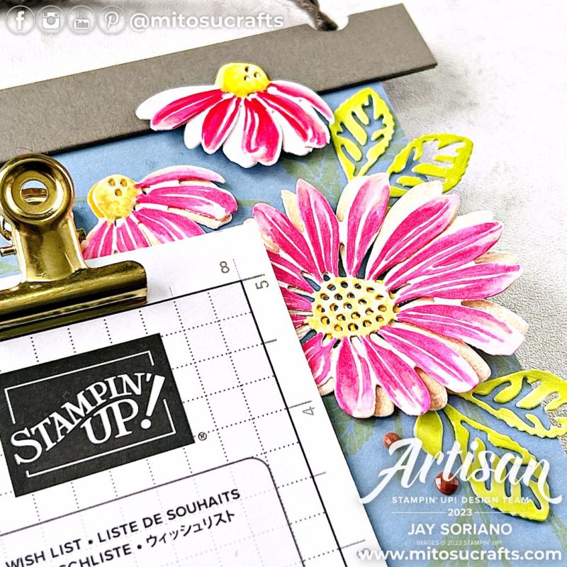 Stampin' Up! Fresh As A Daisy Handmade Card Wall Hanging Home Decor Idea with Cheerful Daisies from Mitosu Crafts by Barry & Jay Soriano Stampin Up UK France Germany Austria Netherlands Belgium Ireland
