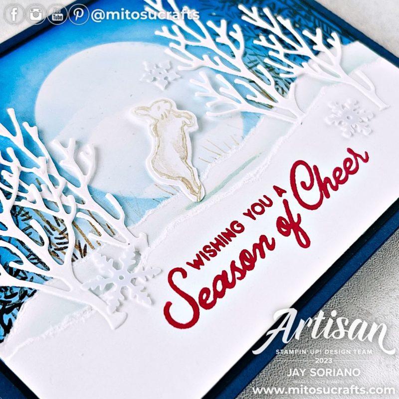 Stampin' Up! Horse & Sleigh Bundle Handmade Christmas Card Idea with Ink Blend Background from Mitosu Crafts by Barry & Jay Soriano Stampin Up UK France Germany Austria Netherlands Belgium Ireland 