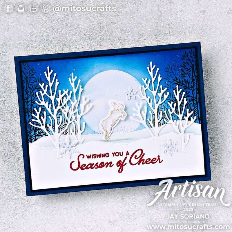 Stampin' Up! Horse & Sleigh Bundle Handmade Christmas Card Idea with Ink Blend Background from Mitosu Crafts by Barry & Jay Soriano Stampin Up UK France Germany Austria Netherlands Belgium Ireland