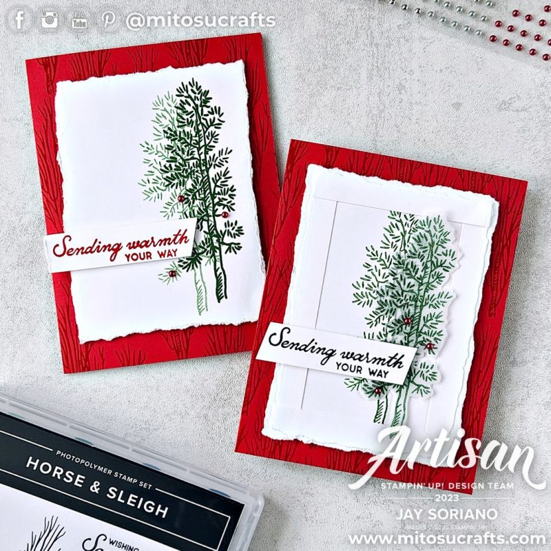 Stampin' Up! Creativity Now Inspired Horse & Sleigh Handmade Christmas Card Idea #sucreativitynow from Mitosu Crafts by Barry & Jay Soriano Stampin Up UK France Germany Austria Netherlands Belgium Ireland