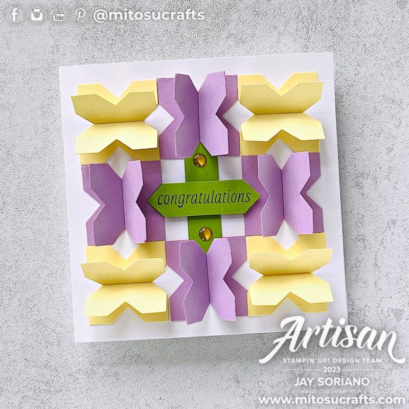 Stampin' Up! Inked & Tiled 3D Background Handmade Card Idea with Punches from Mitosu Crafts by Barry & Jay Soriano Stampin Up UK France Germany Austria Netherlands Belgium Ireland
