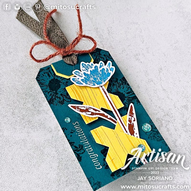 Stampin' Up! Inked & Tiled Bundle Artisan Handmade Card Tag Idea from Mitosu Crafts by Barry & Jay Soriano Stampin Up UK France Germany Austria Netherlands Belgium Ireland