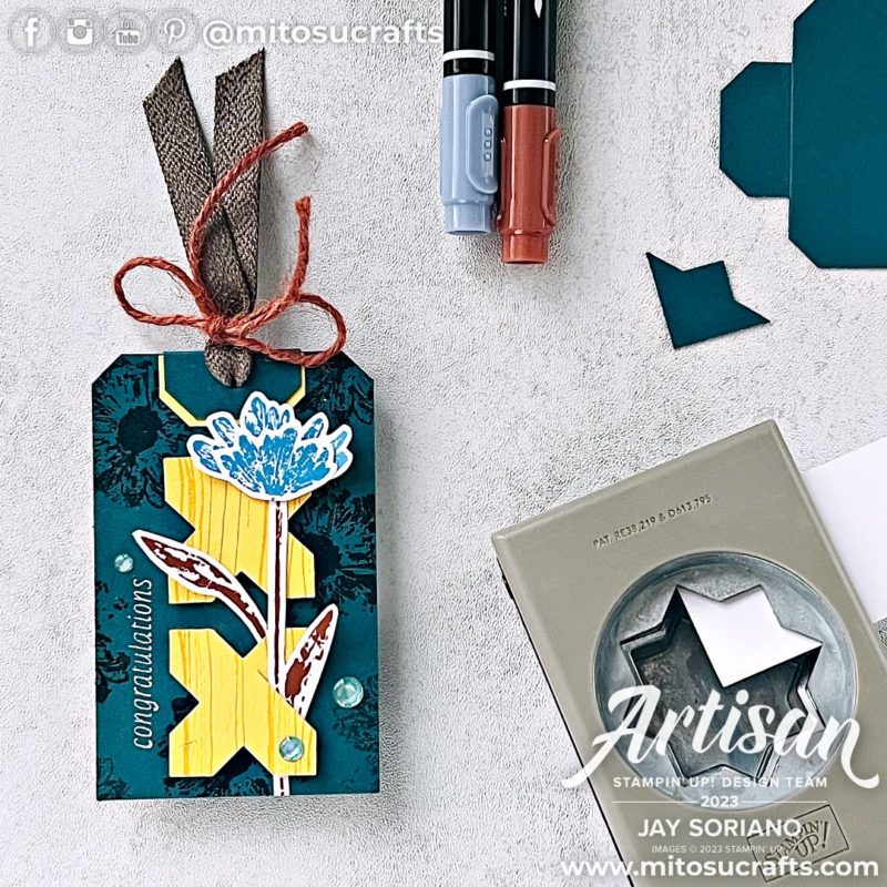 Stampin' Up! Inked & Tiled Bundle Artisan Handmade Card Tag Idea from Mitosu Crafts by Barry & Jay Soriano Stampin Up UK France Germany Austria Netherlands Belgium Ireland
