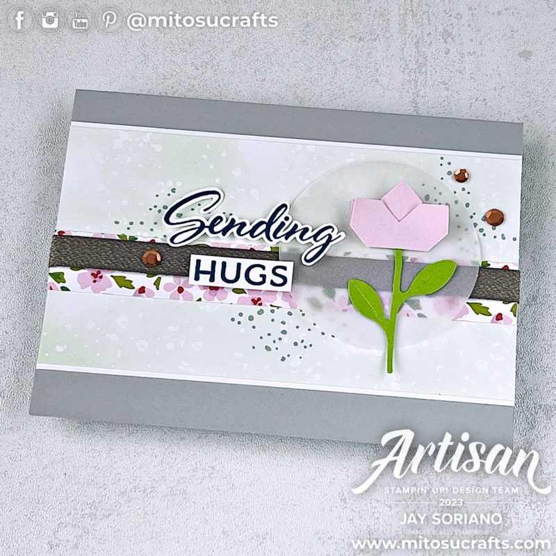 Stampin' Up! Inked & Tiled Simple Flower Handmade Card Idea with Punches from Mitosu Crafts by Barry & Jay Soriano Stampin Up UK France Germany Austria Netherlands Belgium Ireland