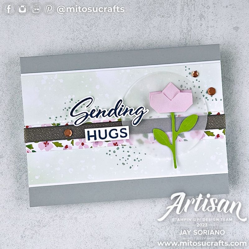 Stampin' Up! Inked & Tiled Simple Flower Handmade Card Idea with Punches from Mitosu Crafts by Barry & Jay Soriano Stampin Up UK France Germany Austria Netherlands Belgium Ireland