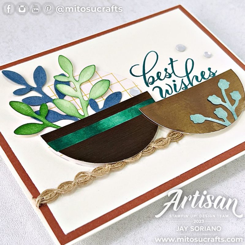 Stampin' Up! Layering Leaves Handmade Card Idea with Pot Plant from Mitosu Crafts by Barry & Jay Soriano Stampin Up UK France Germany Austria Netherlands Belgium Ireland