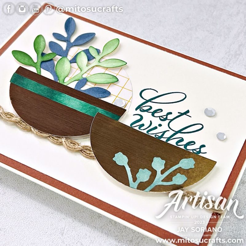 Stampin' Up! Layering Leaves Handmade Card Idea with Pot Plant from Mitosu Crafts by Barry & Jay Soriano Stampin Up UK France Germany Austria Netherlands Belgium Ireland