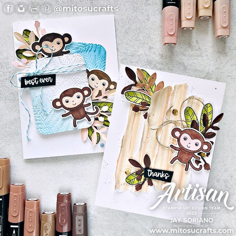 Stampin Up Little Monkey Handmade Card Idea from Mitosu Crafts by Barry Selwood & Jay Soriano Stampin Up UK France Germany Austria Netherlands Belgium Ireland