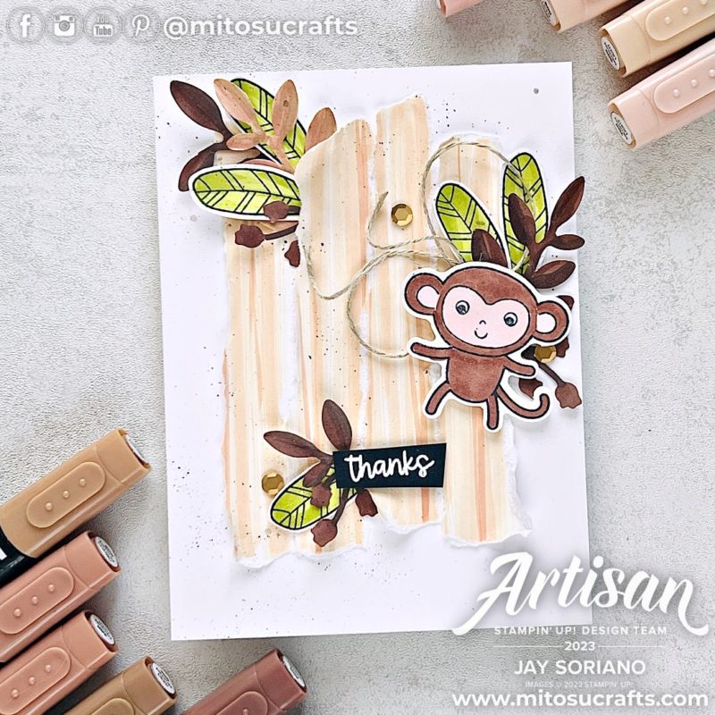 Stampin Up Little Monkey Handmade Card Idea from Mitosu Crafts by Barry Selwood & Jay Soriano Stampin Up UK France Germany Austria Netherlands Belgium Ireland