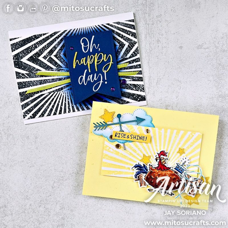 Stampin' Up! Rays of Light Handmade Card Idea with Background Stamp from Mitosu Crafts by Barry & Jay Soriano Stampin Up UK France Germany Austria Netherlands Belgium Ireland