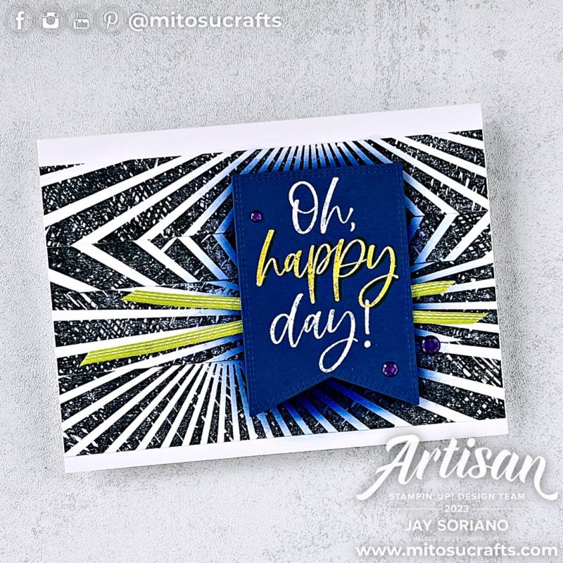 Stampin' Up! Rays of Light Handmade Card Idea with Banner Sentiment Stamp from Mitosu Crafts by Barry & Jay Soriano Stampin Up UK France Germany Austria Netherlands Belgium Ireland