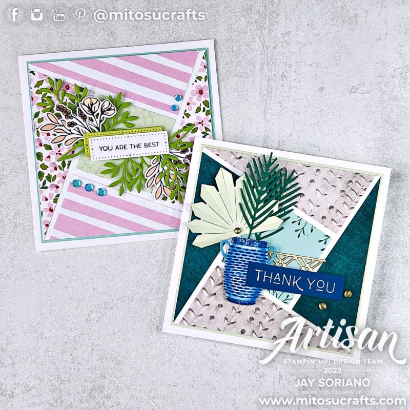 Stampin' Up! Square Card with Designer Series Paper Handmade Card Idea with DSP Scraps from Mitosu Crafts by Barry & Jay Soriano Stampin Up UK France Germany Austria Netherlands Belgium Ireland