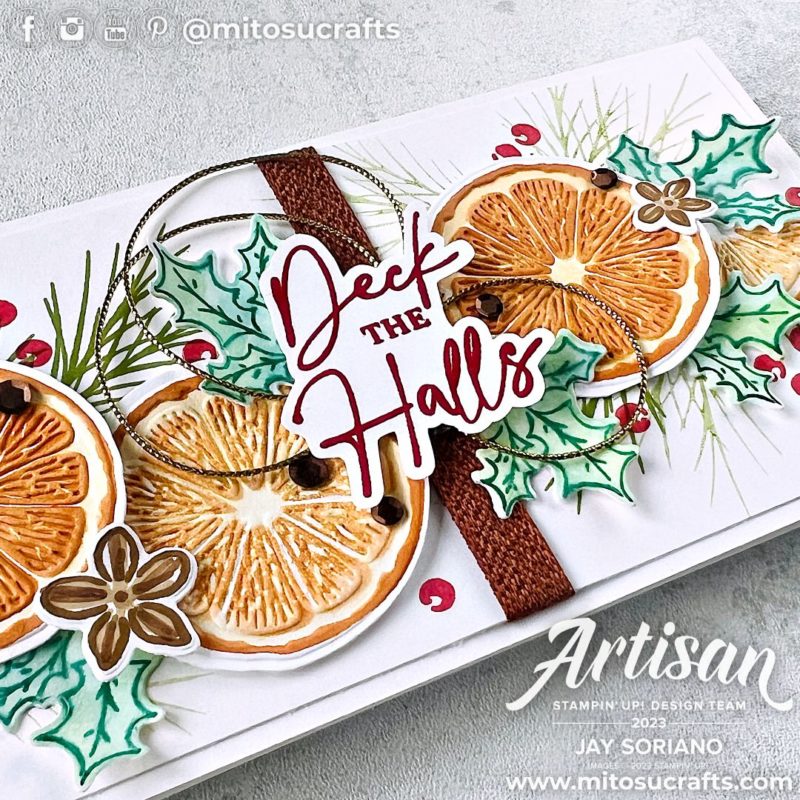Stampin' Up! Sweet Citrus Christmas Classics Handmade Card Idea from Mitosu Crafts by Barry & Jay Soriano Stampin Up UK France Germany Austria Netherlands Belgium Ireland