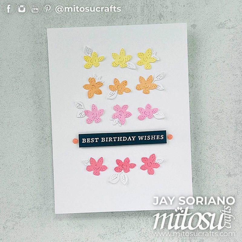 Stippled Roses Die Cut Floral Card Idea Mitosu Crafts by Barry & Jay Soriano Stampin Up UK France Germany Austria Netherlands Belgium Ireland