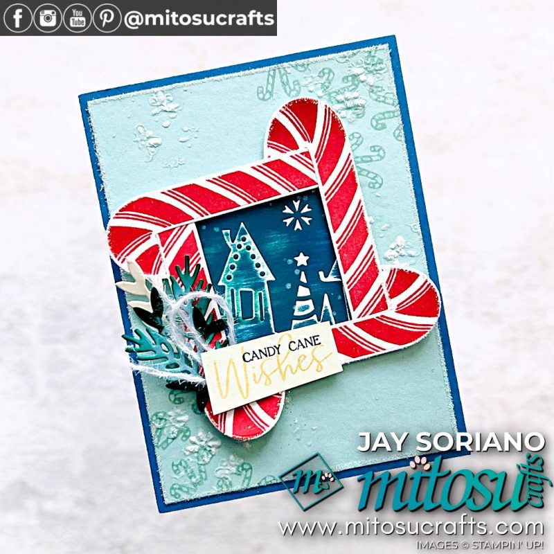 Sweet Candy Canes Christmas Card Idea from Mitosu Crafts by Barry & Jay Soriano Stampin' Up! UK France Germany Austria Netherlands Belgium Ireland