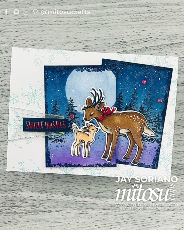 Sweet Wishes Reindeer Fun Christmas Card Making Idea Mitosu Crafts by Barry & Jay Soriano Stampin' Up! UK France Germany Austria Netherlands Belgium Ireland