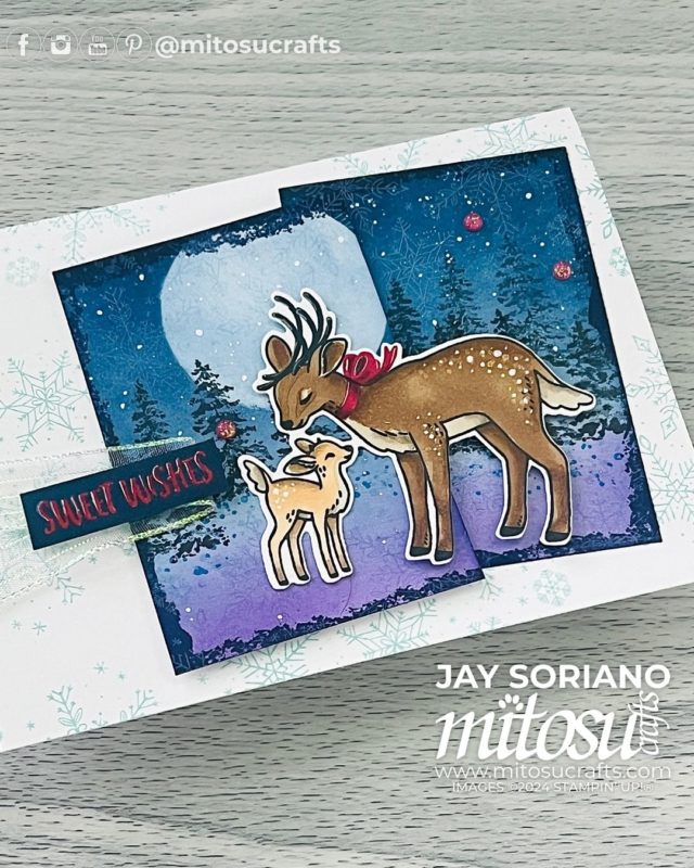 Sweet Wishes Reindeer Fun Christmas Card Making Idea Mitosu Crafts by Barry & Jay Soriano Stampin' Up! UK France Germany Austria Netherlands Belgium Ireland