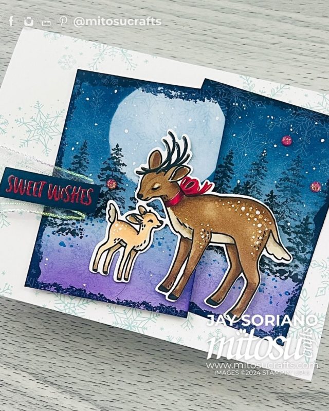 Sweet Wishes Reindeer Fun Christmas Card Making Idea Mitosu Crafts by Barry & Jay Soriano Stampin' Up! UK France Germany Austria Netherlands Belgium Ireland