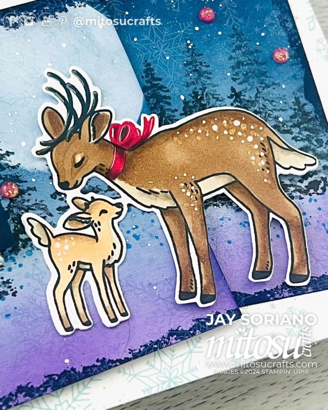 Sweet Wishes Reindeer Fun Christmas Card Making Idea Mitosu Crafts by Barry & Jay Soriano Stampin' Up! UK France Germany Austria Netherlands Belgium Ireland