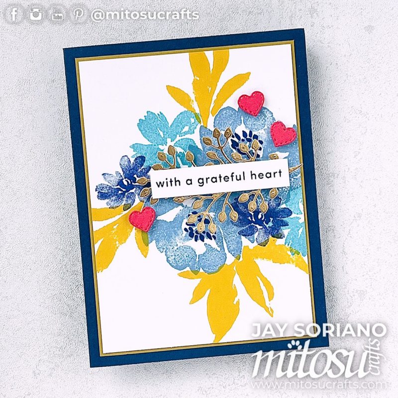 Textured Floral Card Idea #GDP427 from Mitosu Crafts by Barry & Jay Soriano Stampin Up UK France Germany Austria Netherlands Belgium Ireland