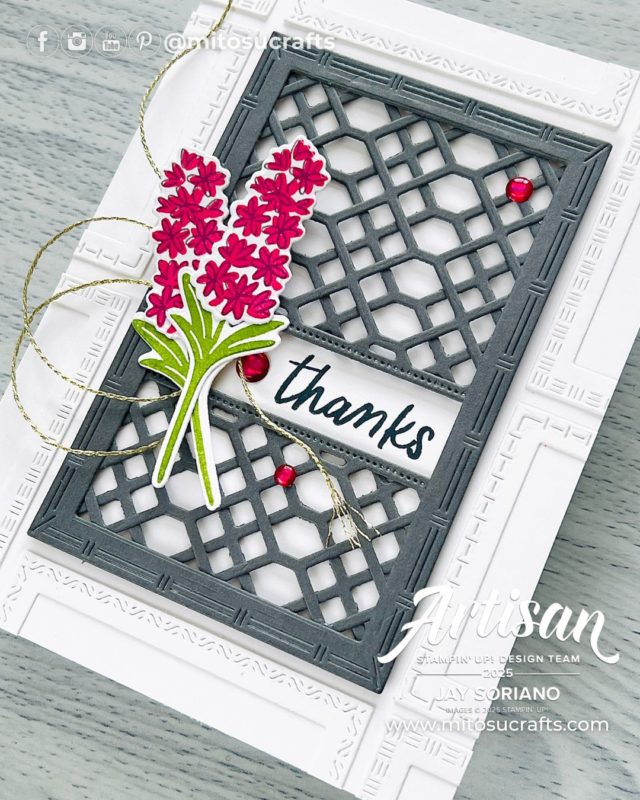 Thank You Pretty Florals Trellis Card Idea for #GDP493 by Jay Soriano Mitosu Crafts Stampin' Up! UK