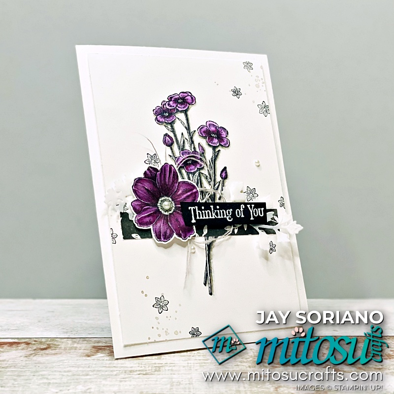 Thinking of You Card with Quiet Meadow Stamp from Mitosu Crafts UK by Barry & Jay Soriano Stampin' Up! Demonstrators