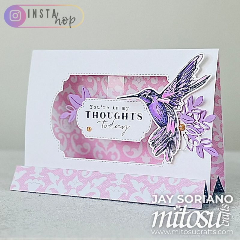 Thoughtful Expressions Window Tent Fun Fold Hummingbird Card Idea Mitosu Crafts by Barry & Jay Soriano Stampin Up UK France Germany Austria Netherlands Belgium Ireland 01