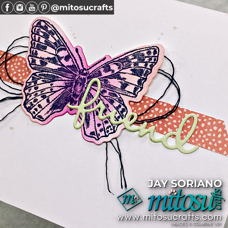 Card Front of Horizontal Pop Up Butterfly Card with Butterfly Brilliance from Mitosu Crafts UK by Barry Selwood & Jay Soriano Independent Stampin' Up! Demonstrators