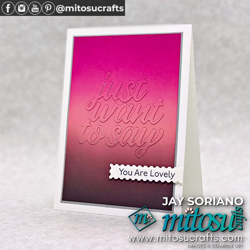 Pink Tritone Ink Blending Brushes Background Technique from Mitosu Crafts UK by Barry Selwood & Jay Soriano Independent Stampin' Up! Demonstrators