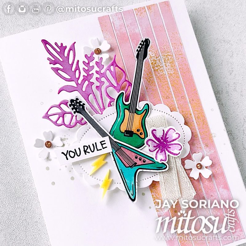 Unbounded Beauty Rock & Roll Music Card Idea Mitosu Crafts by Barry & Jay Soriano Stampin' Up! UK France Germany Austria Netherlands Belgium Ireland