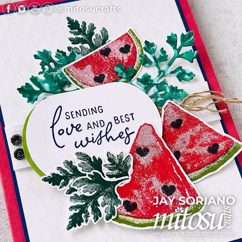Watercolor Melon Card Making Idea with SAB Stamp from Mitosu Crafts by Barry & Jay Soriano Stampin Up UK France Germany Austria Netherlands Belgium Ireland
