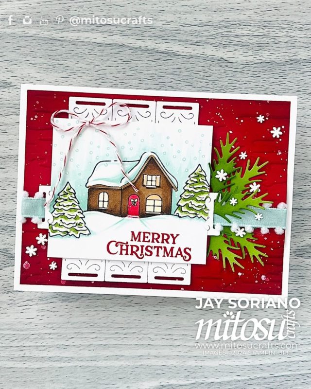 Yuletide Village Red Door House Christmas Card Making Idea Mitosu Crafts by Barry & Jay Soriano Stampin' Up! UK France Germany Austria Netherlands Belgium Ireland