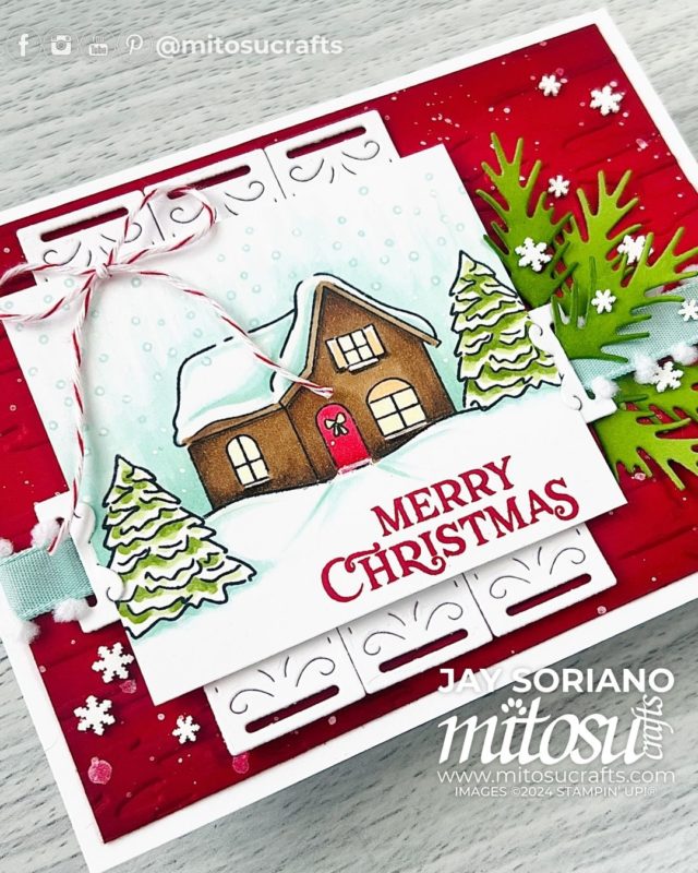 Yuletide Village Red Door House Christmas Card Making Idea Mitosu Crafts by Barry & Jay Soriano Stampin' Up! UK France Germany Austria Netherlands Belgium Ireland